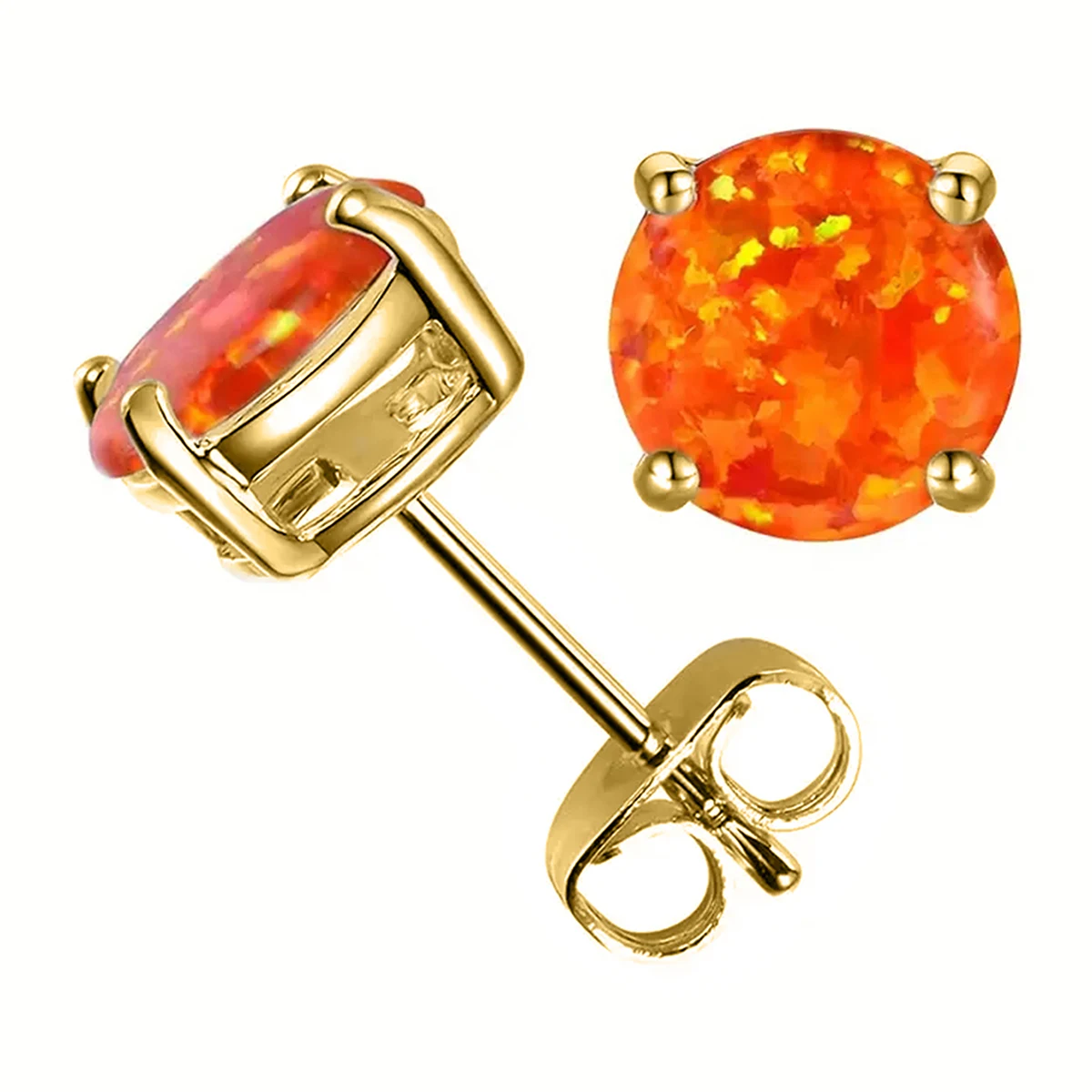 6mm Resin Earrings Copper Plated Real Gold Does Not Lose Color made by BlueOne Jewelry
