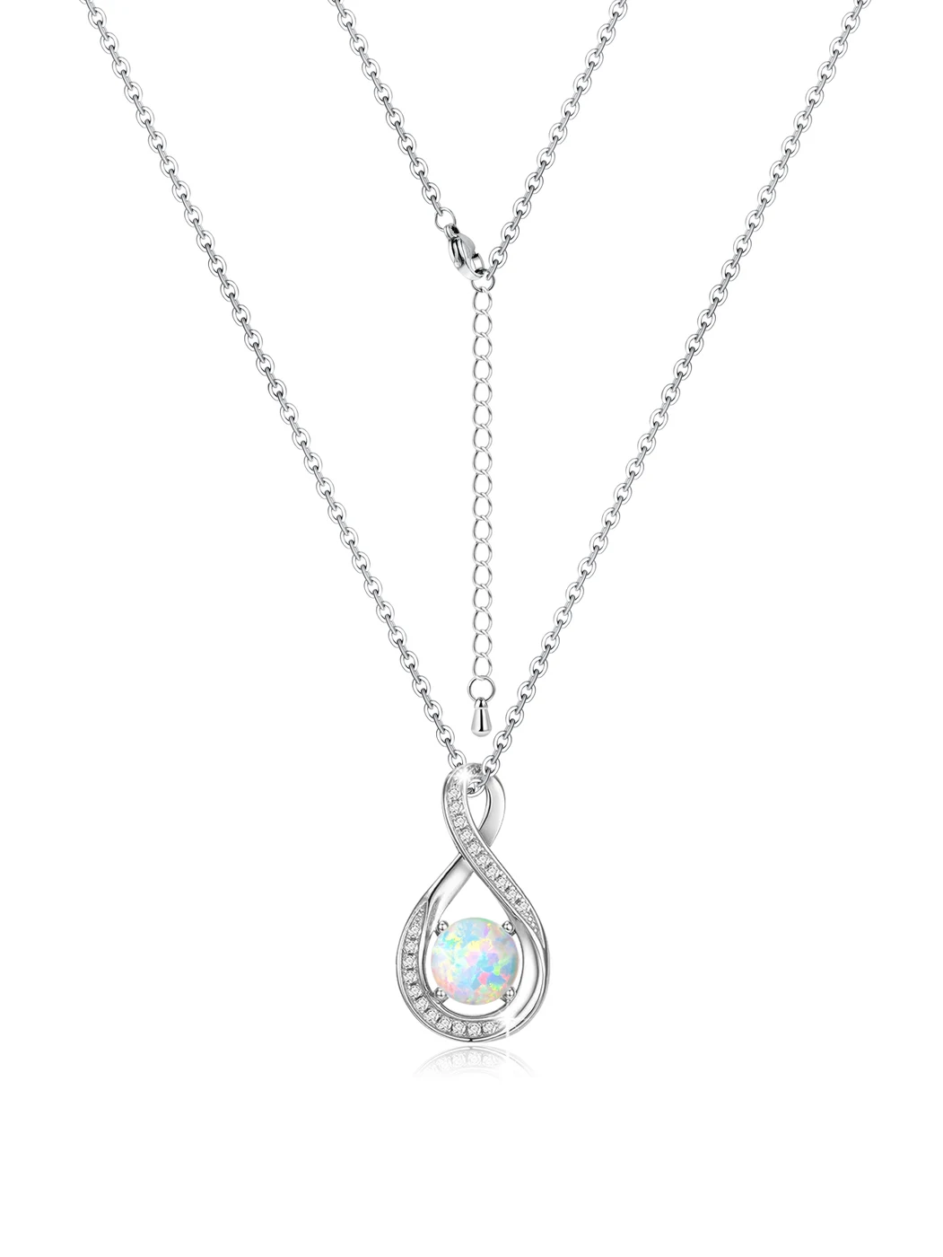Zigzag Pendant Opal Chain Pendant Necklace made by BlueOne Jewelry