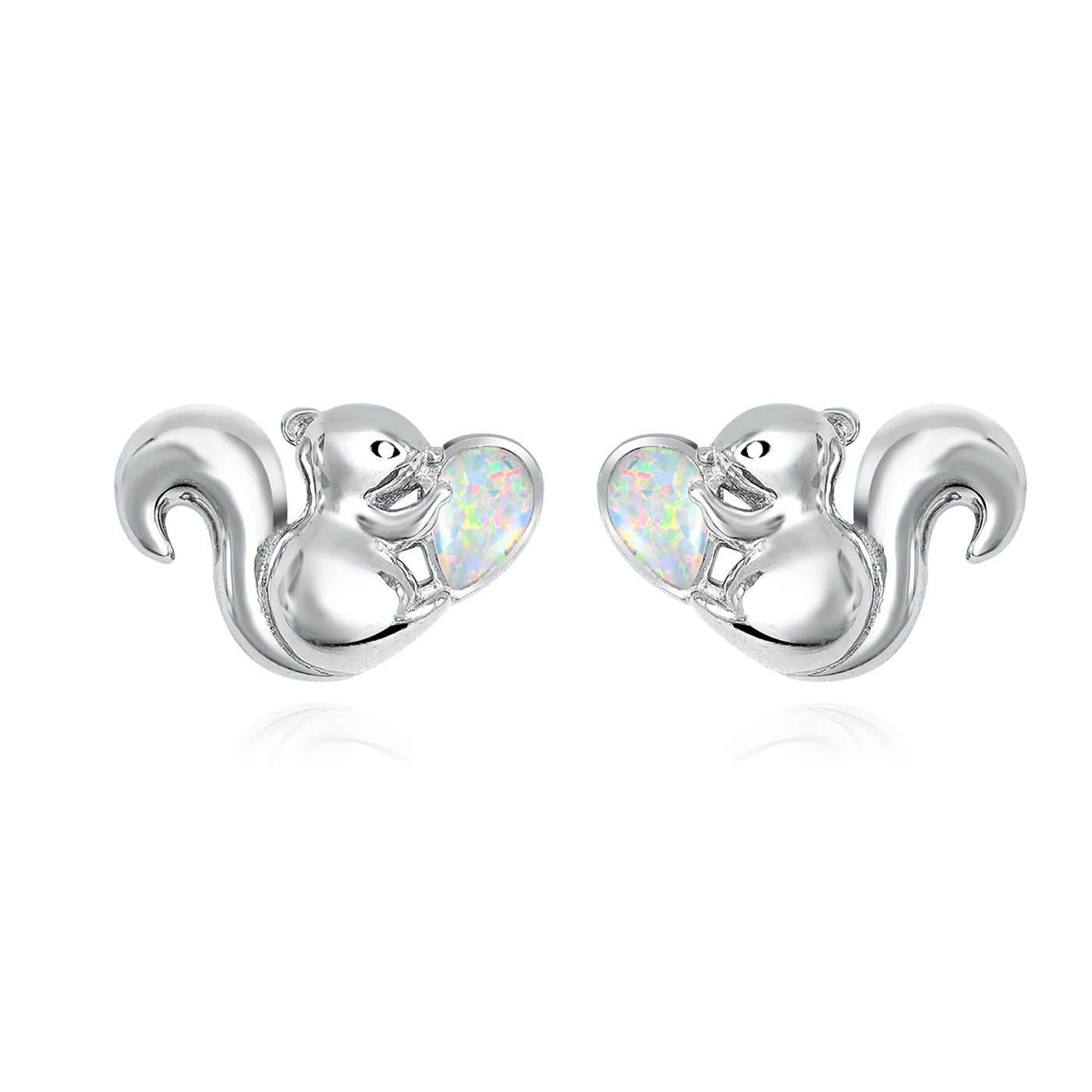 Europe and the United States Personality Creative Squirrel Opal Earrings made by BlueOne Jewelry