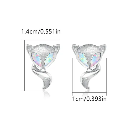 Europe and the United States Personality Creative Fox Opal Earrings - view 3