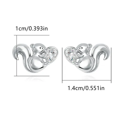 Europe and the United States Personality Creative Small Squirrel Earrings - view 3