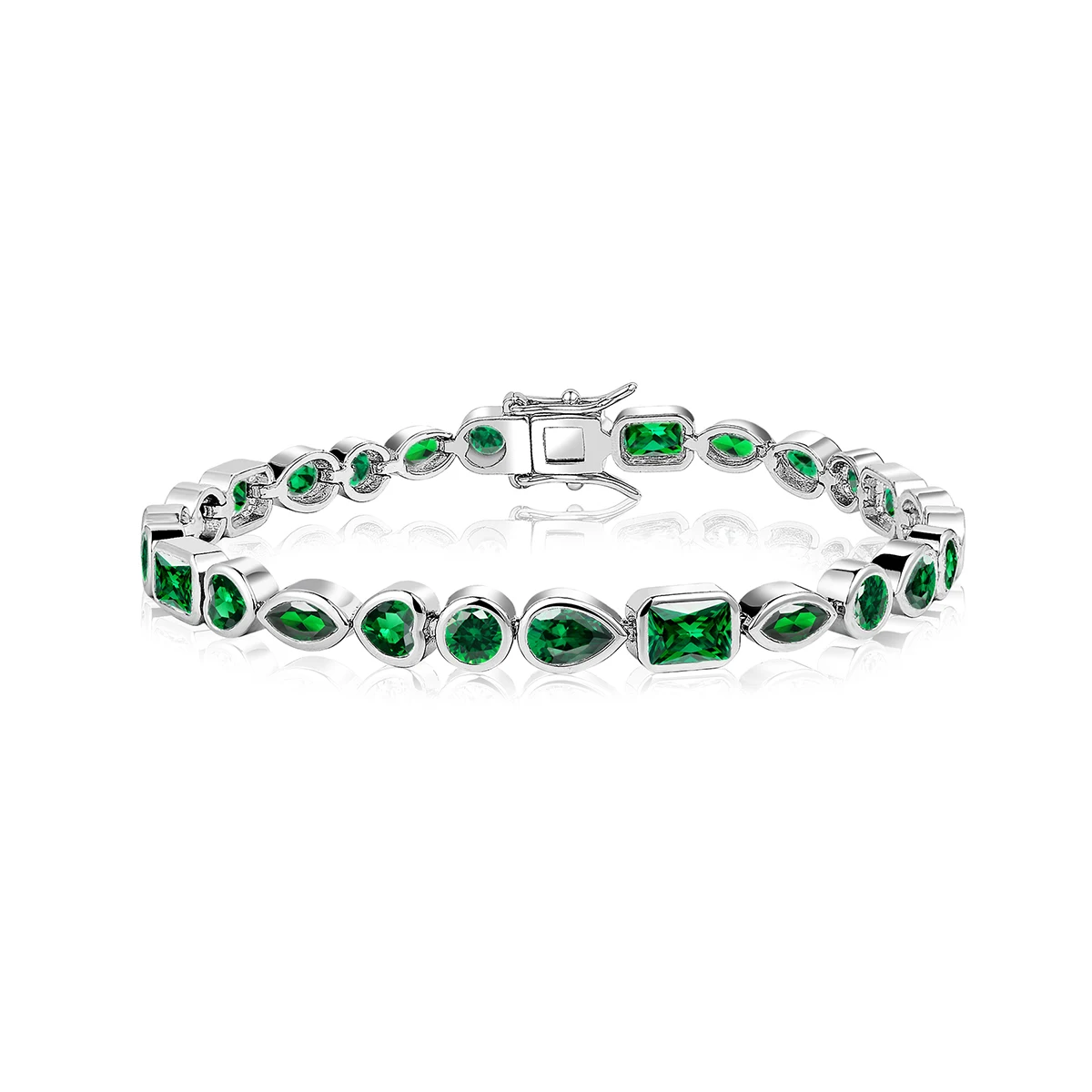 Geometric Green Zircon Bracelet Simple Personality Female Bracelet Netflix Same Models made by BlueOne Jewelry
