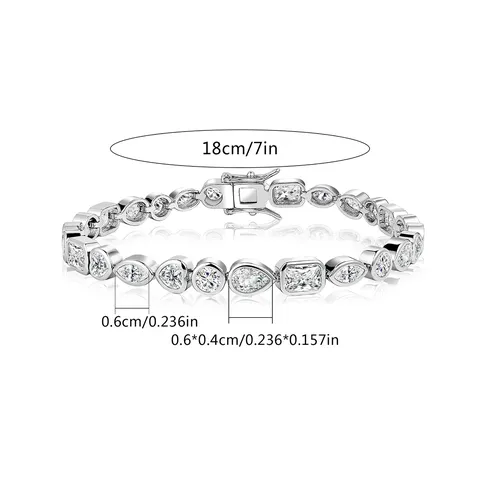 Geometric Zircon Bracelet Simple Personalized Female Bracelet Netflix Same Models - view 3