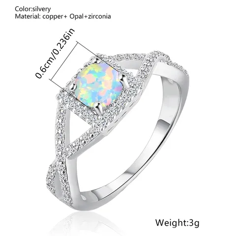Australian Opal Zircon Ring Micro-pavé Setting Luxury-inspired Design - view 3
