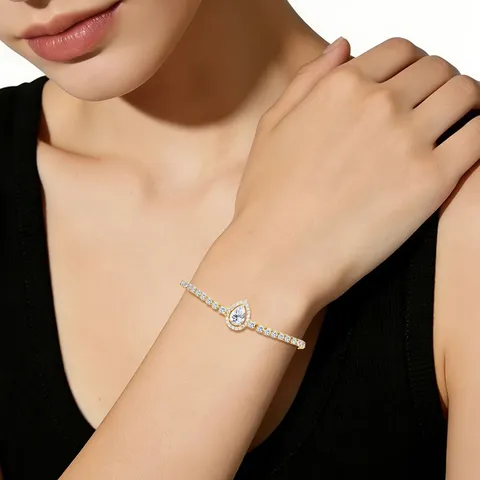 Classic Teardrop Zirconia Bracelet for Women Tennis Bracelet - view 2