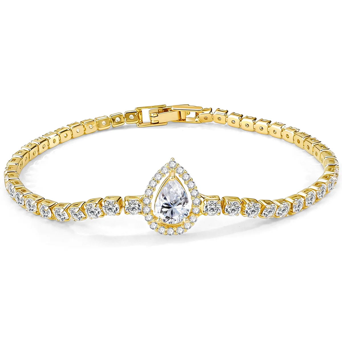 Classic Teardrop Zirconia Bracelet for Women Tennis Bracelet made by BlueOne Jewelry