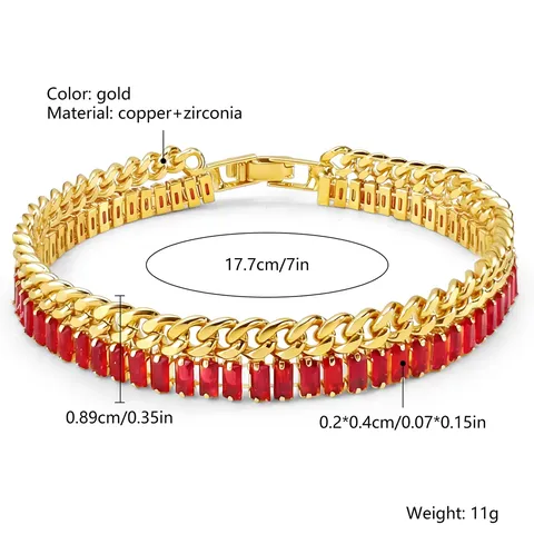 Double-row Tennis Chain Zircon Bracelet Seller Jewelry - view 3