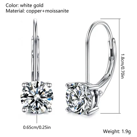 Moissanite Earrings for Women Fashionable Elegant Luxury-inspired - view 3