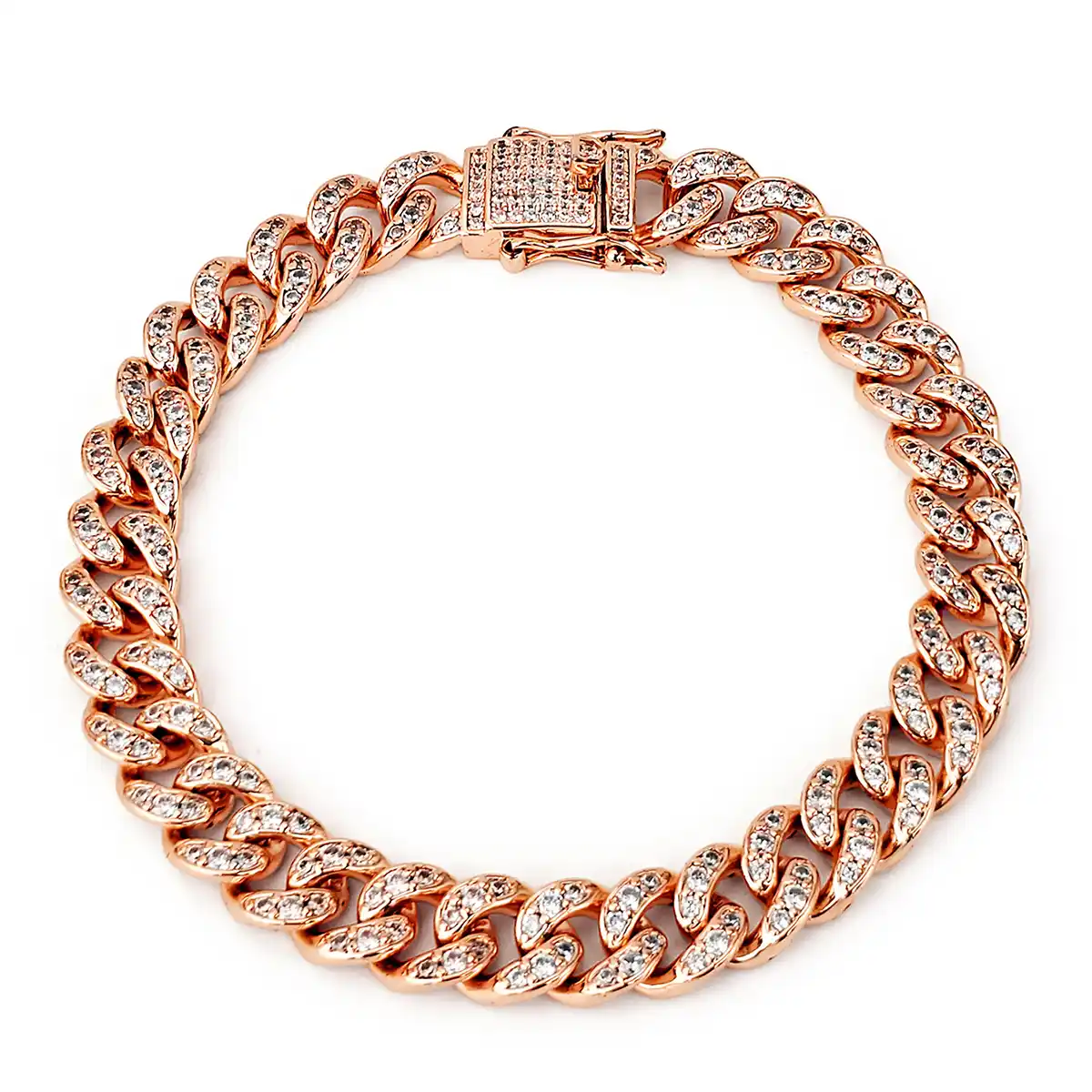 Cubic Zirconia Cuban Chain High Quality Zirconia Encrusted Men’s and Women’s Bracelets European made by BlueOne Jewelry