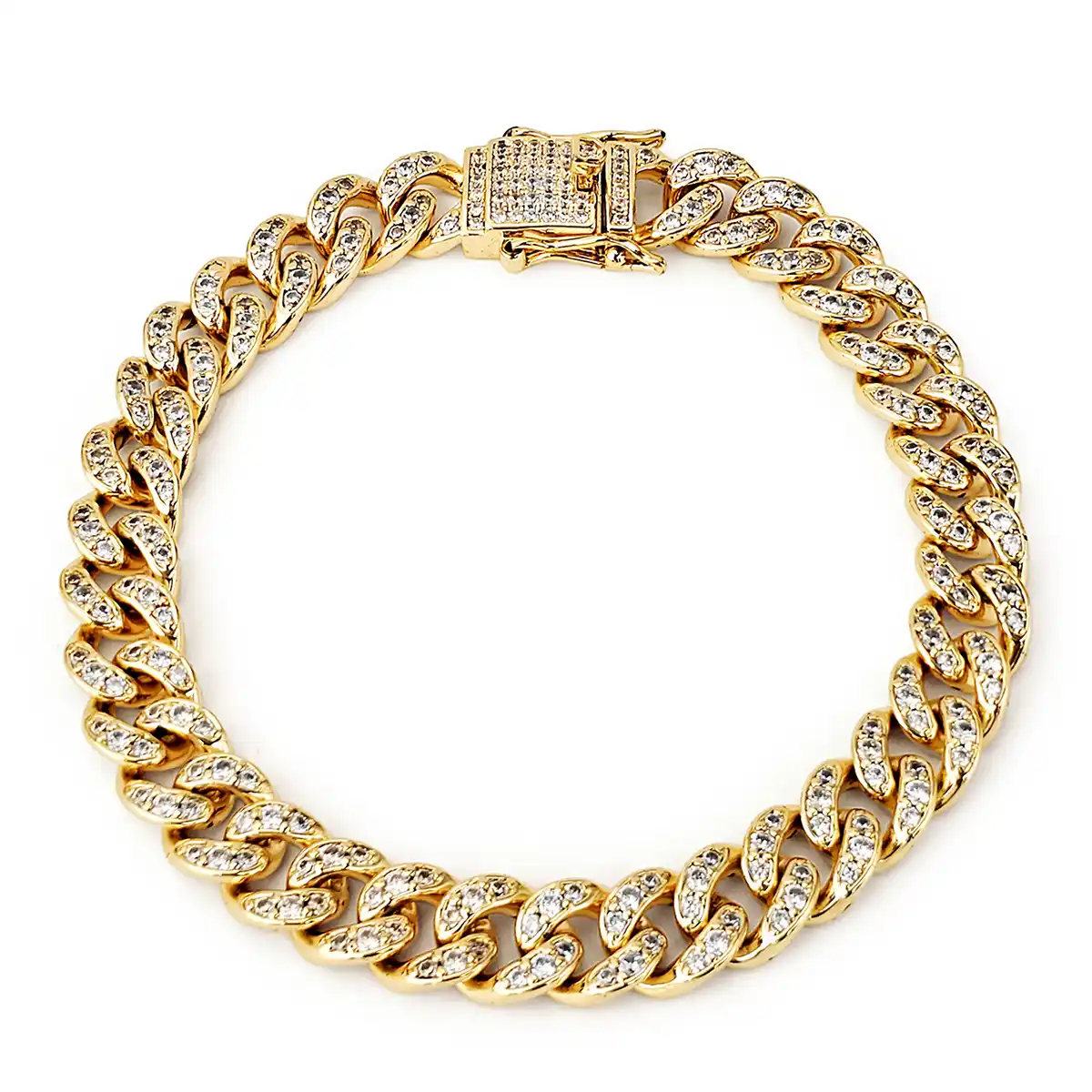 Cuban Chain High Quality Zirconia Encrusted Men’s and Women’s Bracelets European made by BlueOne Jewelry