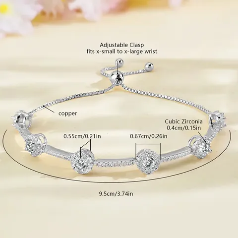 Cubic Zircon Bracelet Fashion Adjustable Pull-out Hand Jewelry - view 3