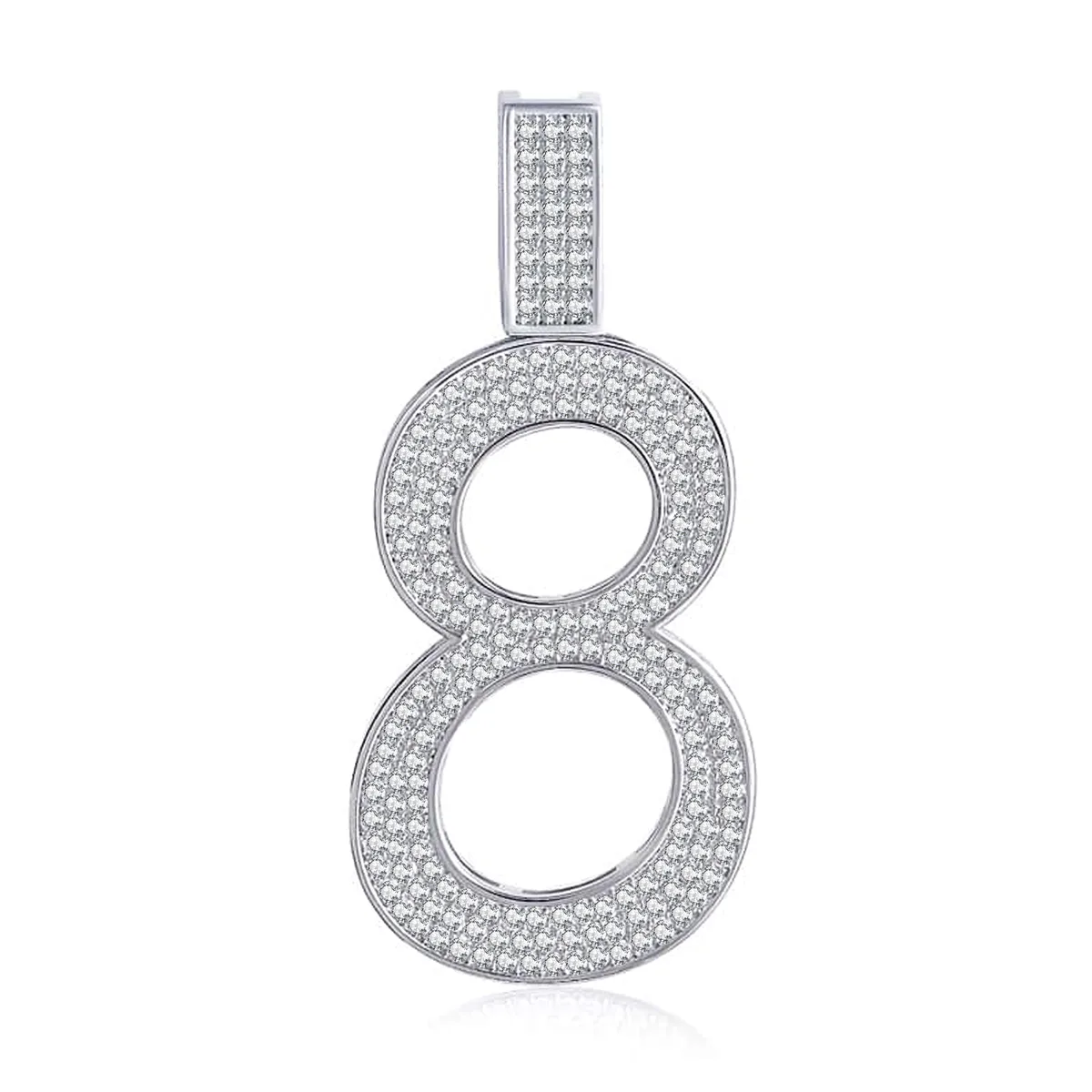 Digital Pendant European and American Minimalist Men’s Necklace Hip Hop Diamond made by BlueOne Jewelry