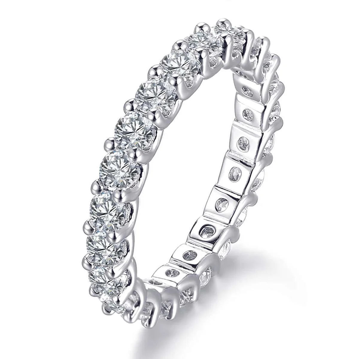 Double Rows of Zirconia Ring 3mm * 5mm Long Zirconium Luxury made by BlueOne Jewelry