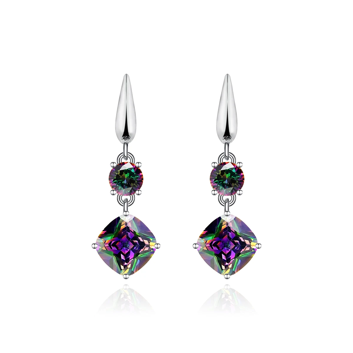 Fine Colorful Zirconia Geometric Earrings Ladies Earrings Direct made by BlueOne Jewelry