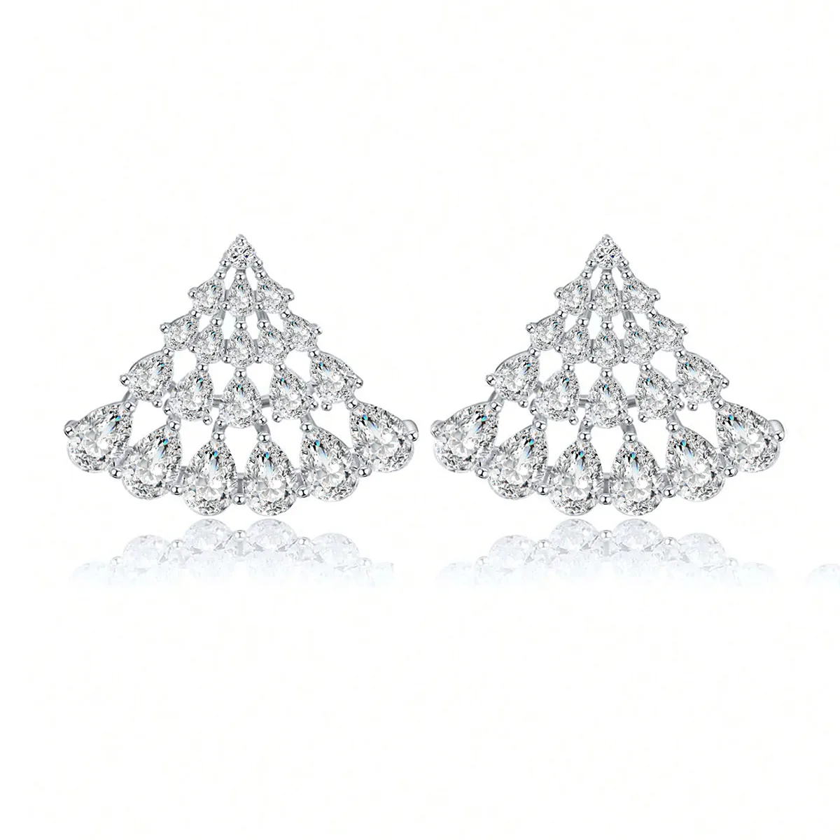 Teardrop Zirconia Earrings European and American Thin Senior Sense Niche Earrings made by BlueOne Jewelry