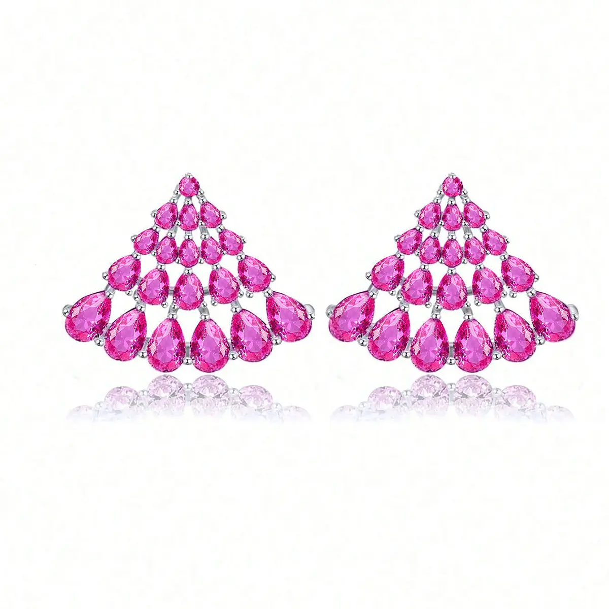 Water Drop Purple Zirconia Earrings European and American Thin Senior Niche made by BlueOne Jewelry