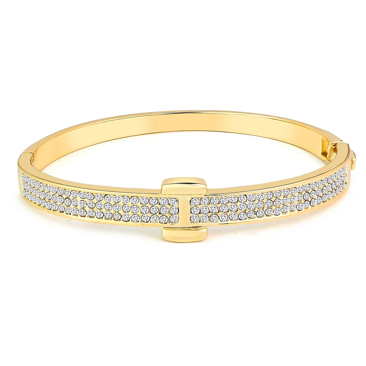 Cubic Zirconia Encrusted Zirconia Bracelet Fashion Classic Senior Copper Plated Real Gold Hand made by BlueOne Jewelry