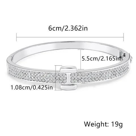 Encrusted Zirconia Bracelet Fashion Classic Senior Copper Plated Real Gold Hand - view 3