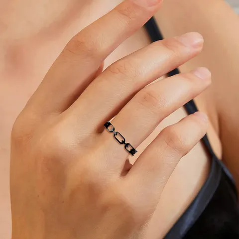 Europe & America Titanium Steel Jewelry Fashionable Personalized Openwork Chain-style Ring - view 2