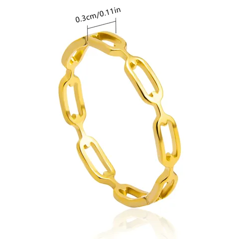 Stainless Steel Europe & America Titanium Steel Jewelry Fashionable Personalized Openwork Chain-style Ring - view 3