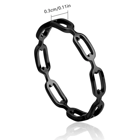 Europe & America Titanium Steel Jewelry Fashionable Personalized Openwork Chain-style Ring - view 3