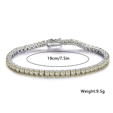 Europe and the United States Full of Diamonds Light Yellow Stone Charm Bracelet - view 3