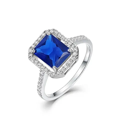 Europe and the United States Dark Blue Zircon Ring Men and - Plated Brass jewelry made by BlueOne Jewelry