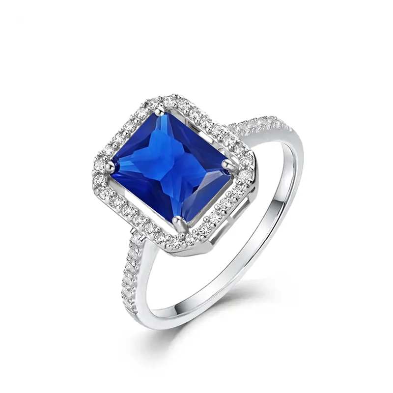 Europe and the United States Dark Blue Zircon Ring Men and made by BlueOne Jewelry