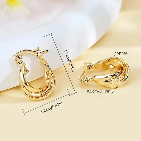 Plated Brass Europe and the United States Fashion Simple Coil Earrings - view 3