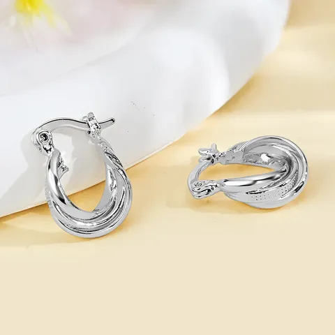 Europe and the United States Fashion Simple Coil Earrings - Plated Brass jewelry made by BlueOne Jewelry