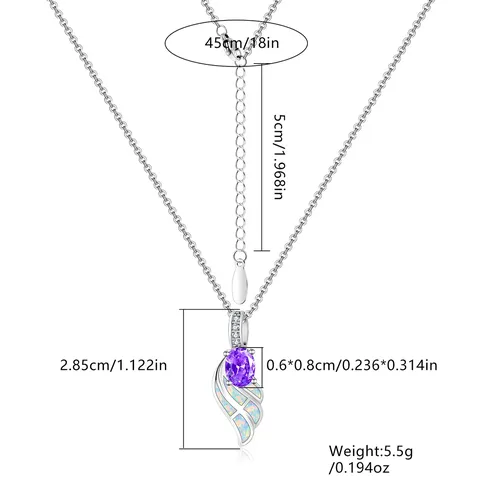 Europe and the United States Fashion Jewelry Opal Necklace Pendant Collar Collarbone Chain - view 3