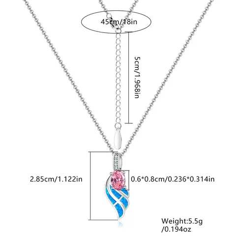 Plated Brass Europe and the United States Fashion Jewelry Opal Necklace Pendant Collar Collarbone Chain - view 3