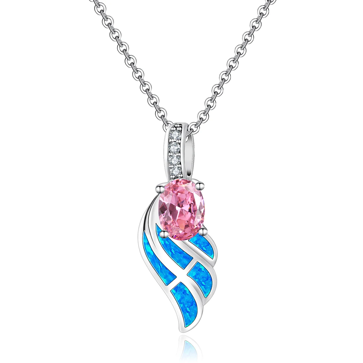 Plated Brass Europe and the United States Fashion Jewelry Opal Necklace Pendant Collar Collarbone Chain made by BlueOne Jewelry