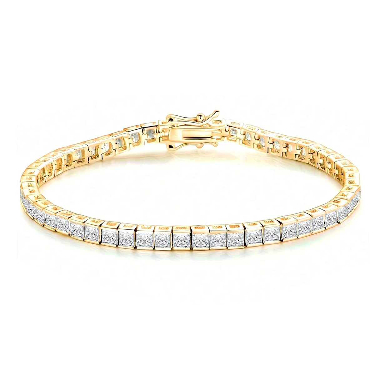 Cubic Zirconia Europe and the United States Full of Diamond Zirconia Tennis Chain Tennis Bracelet made by BlueOne Jewelry
