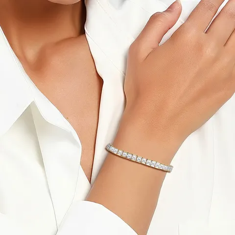 Cubic Zirconia Europe and the United States Full of Diamond Zirconia Tennis Chain Tennis Bracelet - view 2