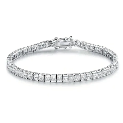 Europe and the United States Full of Diamond Zirconia Tennis Chain Tennis Bracelet - Plated Brass jewelry made by BlueOne Jewelry