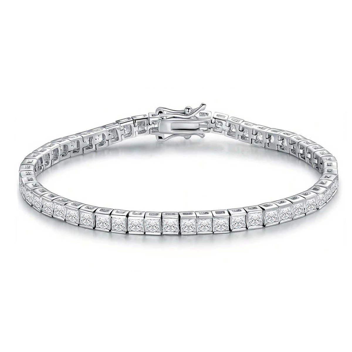 Europe and the United States Full of Diamond Zirconia Tennis Chain Tennis Bracelet made by BlueOne Jewelry