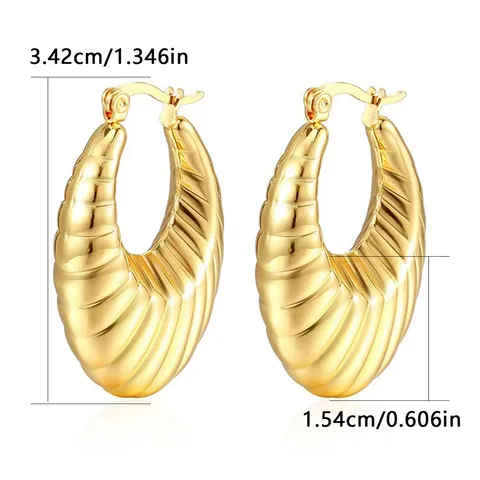 Europe and the United States Geometric Stainless Steel Hollow Earrings Senior - Style 1952 - view 3