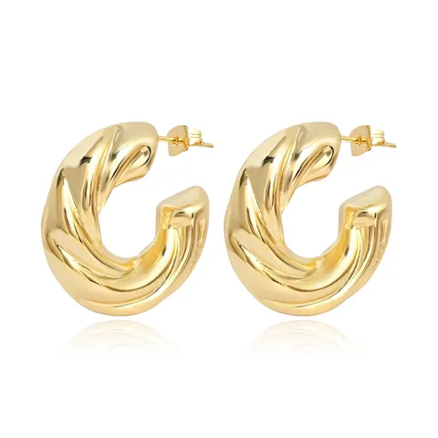Europe and the United States Geometric Stainless Steel Hollow Earrings Senior - Style 4081 - Stainless Steel jewelry made by BlueOne Jewelry