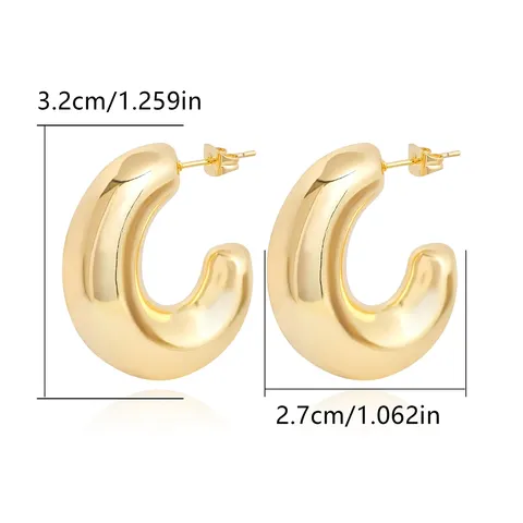 Europe and the United States Geometric Stainless Steel Hollow Earrings Senior - Style 4137 - view 3
