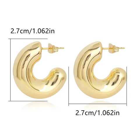 Europe and the United States Geometric Stainless Steel Hollow Earrings Senior - Style 4134 - view 3