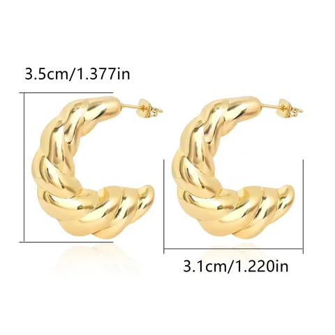 Europe and the United States Geometric Stainless Steel Hollow Earrings Senior - Style 4132 - view 3