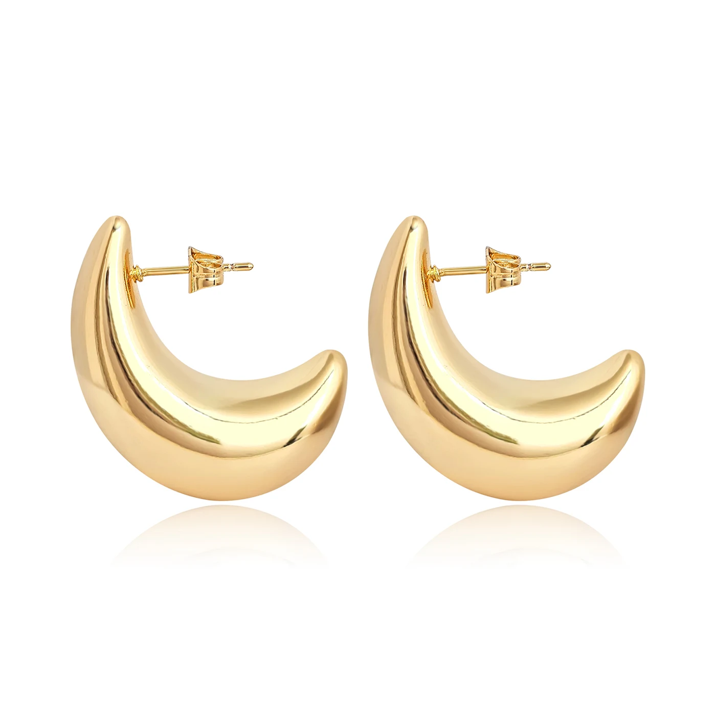 Europe and the United States Geometric Stainless Steel Hollow Earrings Senior - Style 4136 made by BlueOne Jewelry