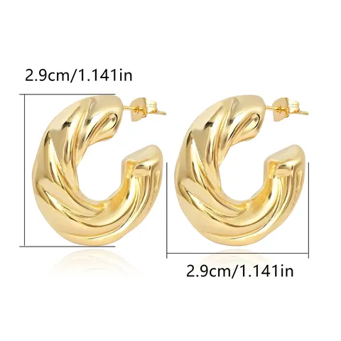 Europe and the United States Geometric Stainless Steel Hollow Earrings Senior - Style 4081 - view 3