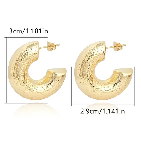 Europe and the United States Geometric Stainless Steel Hollow Earrings Senior - Style 4135 - view 3