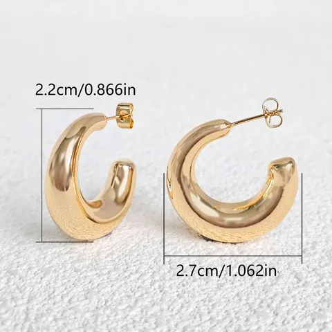 Europe and the United States Geometric Stainless Steel Hollow Earrings Senior - Style 2808 - view 3