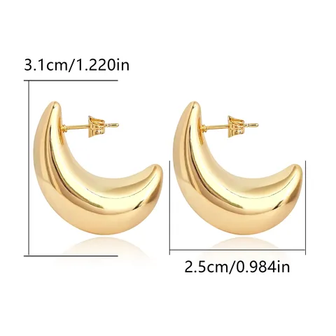 Europe and the United States Geometric Stainless Steel Hollow Earrings Senior - Style 4136 - view 3