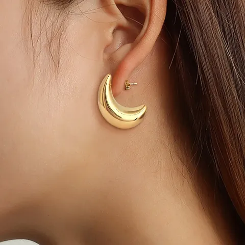 Europe and the United States Geometric Stainless Steel Hollow Earrings Senior - Style 4136 - view 2