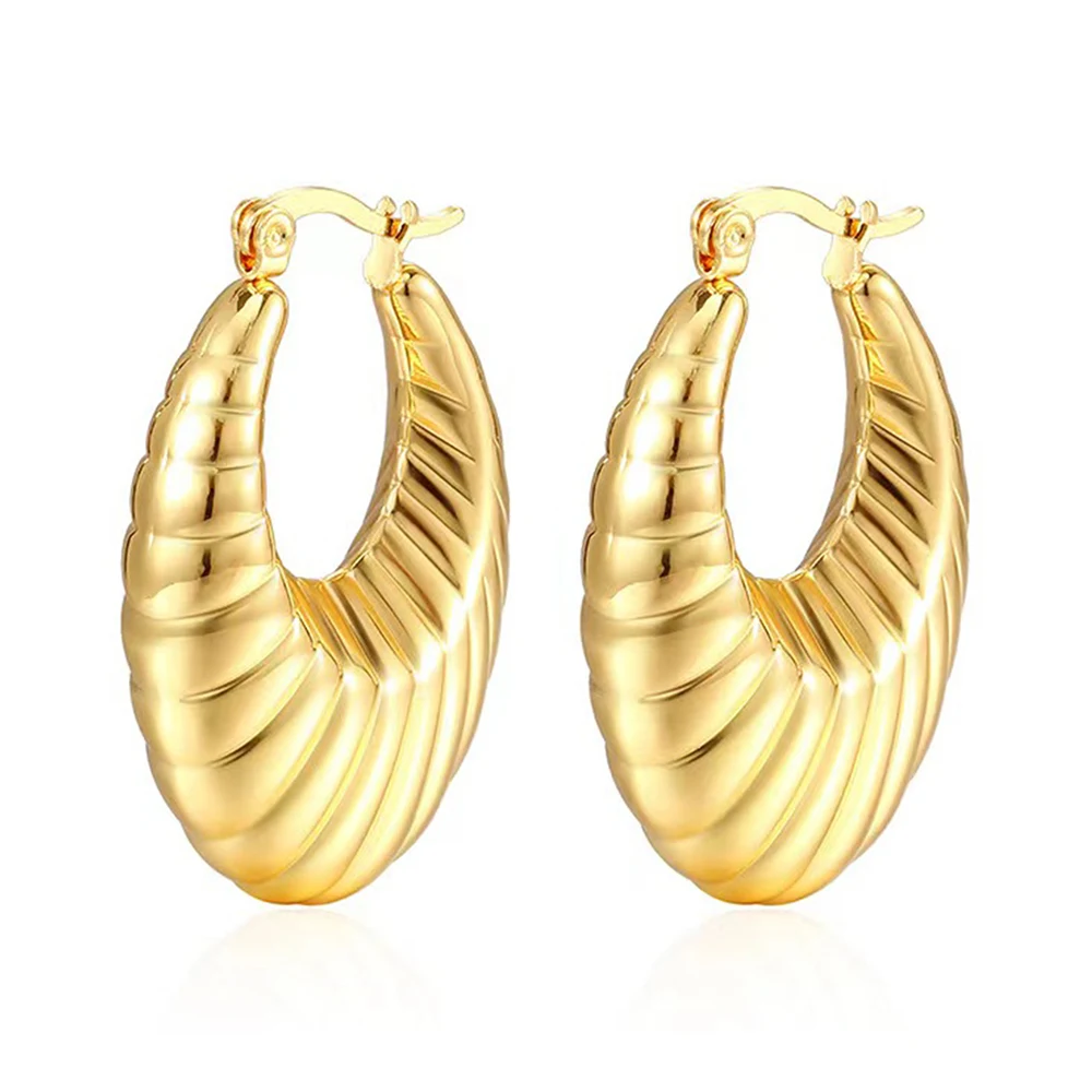 Europe and the United States Geometric Stainless Steel Hollow Earrings Senior - Style 1952 made by BlueOne Jewelry