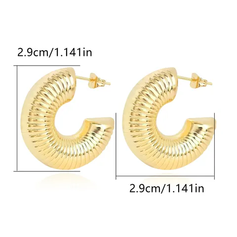 Europe and the United States Geometric Stainless Steel Hollow Earrings Senior - Style 4133 - view 3